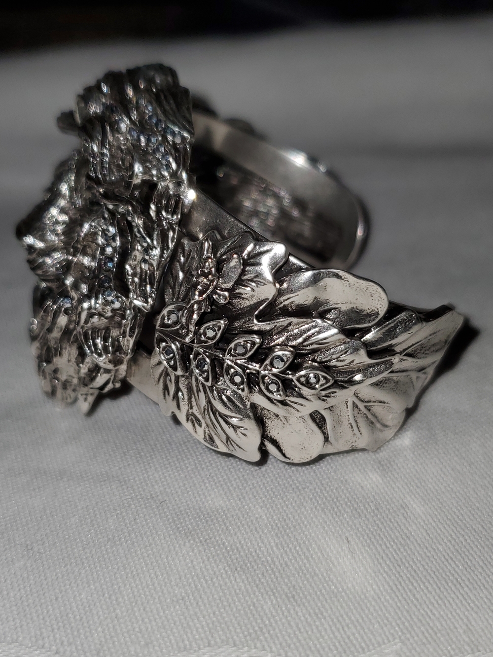 Kirks Folly Lion Head Silver Tone Statement Cuff Bracelet - Picture 3 of 5